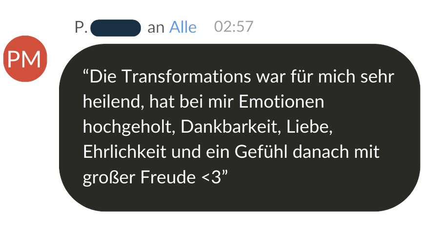 P.M., Zoom-Chat Stimme