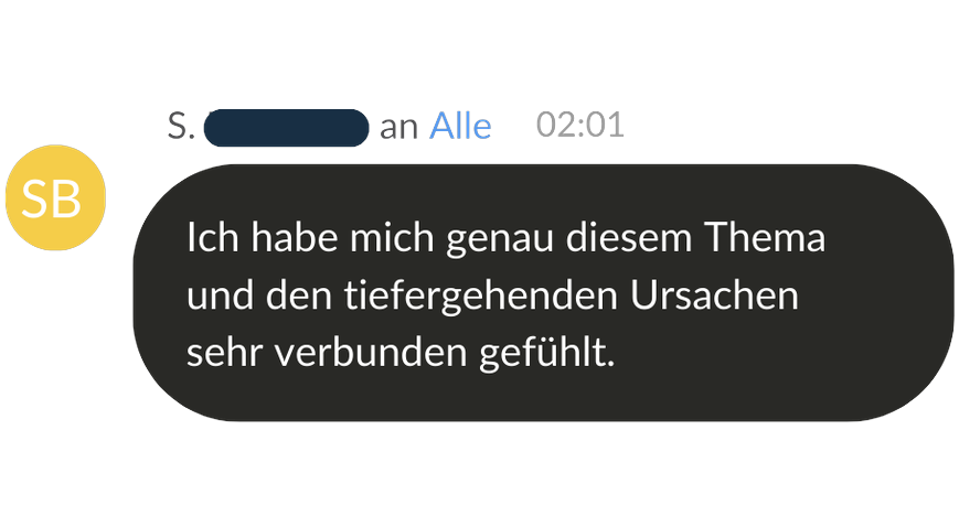 S.B., Zoom-Chat Stimme